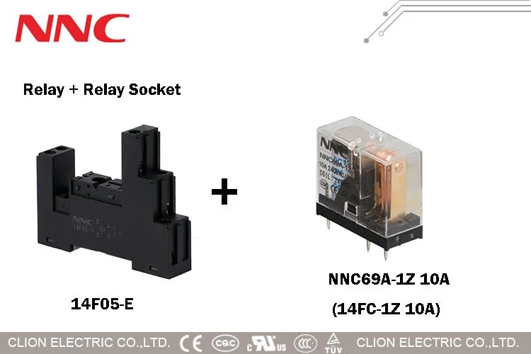 NNC69A (14FC-1Z) 10A Relay Base 14F05-E with 5 pins ul