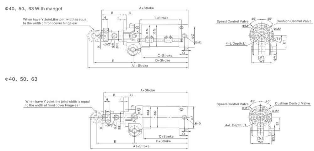 Ce Pneumatic Factory Wholesale Most Popular Xck Series Clamping Cylinder