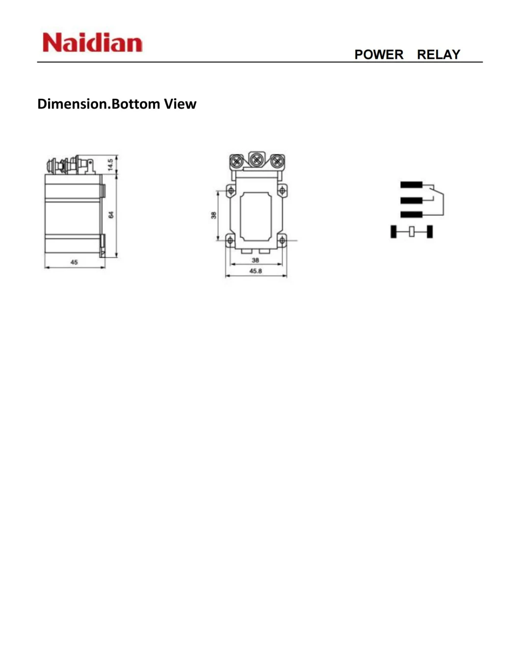 Naidian Jqx-60f Power Relay 12V 60A High Power Relay