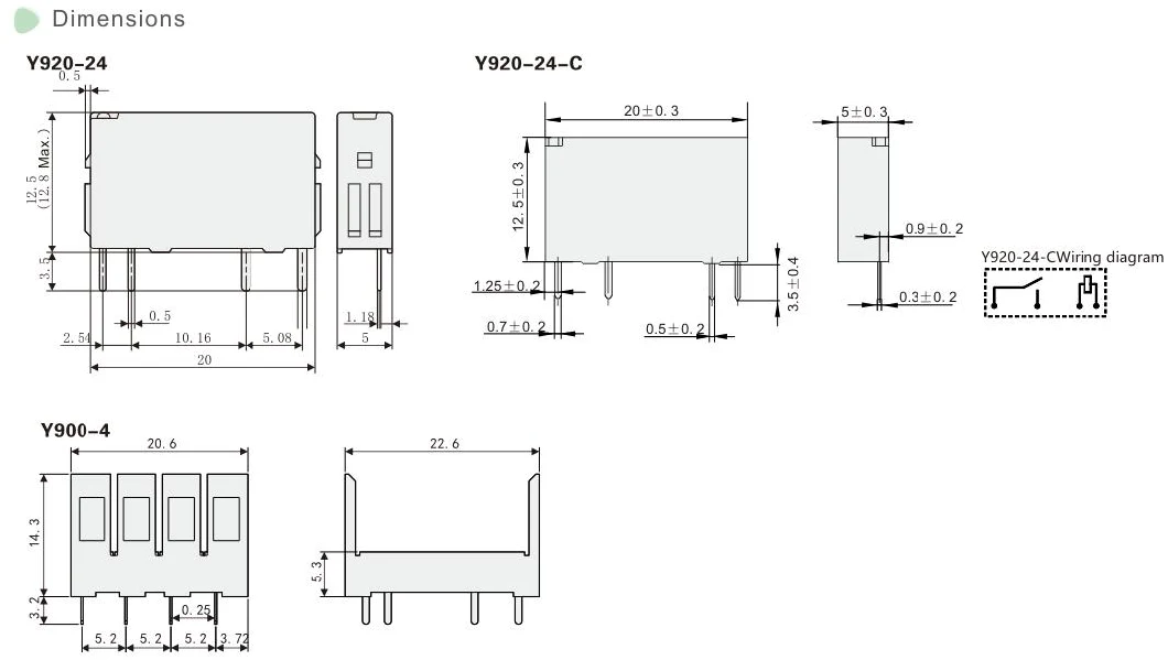 Siron Y920-24 Environmental Friendly Relay 5A Miniature 24V Signal Control Relay/ Socket